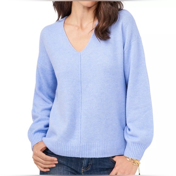 NWT VINCE CAMUTO Cozy Seam V-Neck Sweater | Size: L - Picture 2 of 13